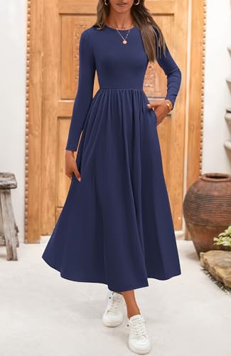 BTFBM Casual Long Sleeve Dresses Spring Dresses 2025 Wedding Guest Dress Midi Dress Flowy Bohemian Long Dress