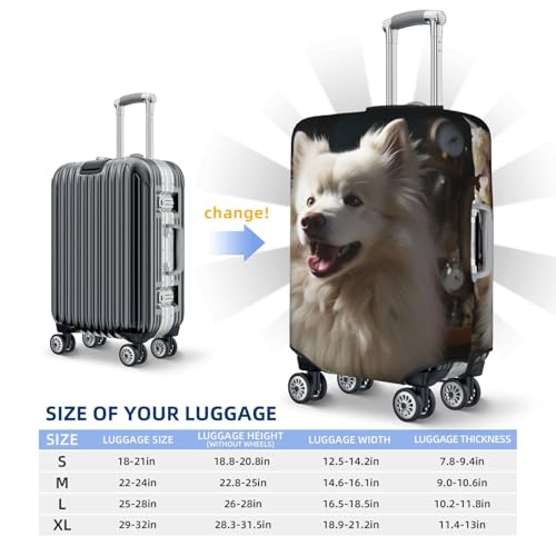 Luggage Cover Travel Suitcase Cover Elastic Suitcase Protector Cover White Puppy Luggages Protector Anti-Scratch Luggages Decorative Cover for Adult (18-32 inch)2