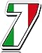 Biomar Labs® Número 7 Bandera de Italia Nacional Italy Calavera Vinilo Adhesivo Pegatina Coche Auto Motocross Moto Sport Start Racing Tuning N 317