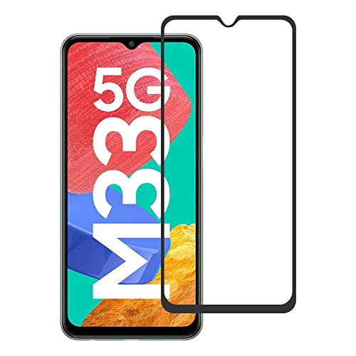 Image of Casodon 5D Full Glue Tempered Glass for Samsung Galaxy M33 5G (Black) Full Screen Coverage with Easy Installation Kit