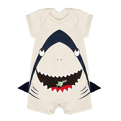 Macacão Bebê Tubarão Off White Rovitex Baby