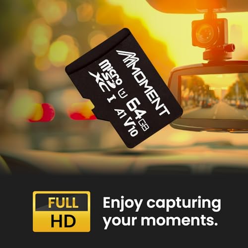 Image of MMOMENT 64GB Micro SDHC Card, A1, UHS-I, U1, V10, Class 10 Compatible, Read Up to 95 MB /s,Write up to 20MB /s, SD Adapter Included