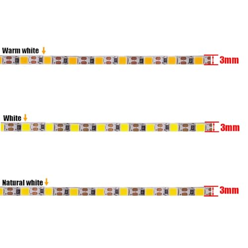 Tira LED 5V 2835 120 Leds/m ancho 3mm 5M blanco frío miniatura 5