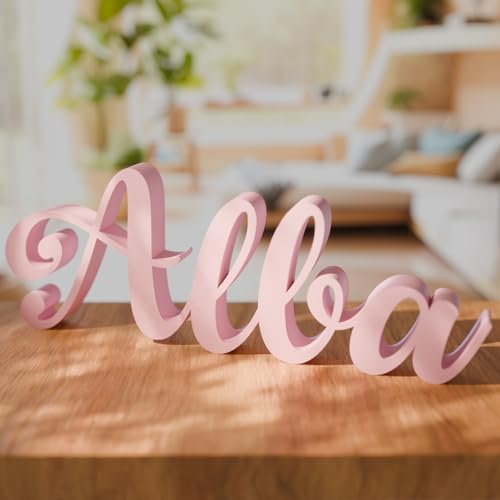 Nombre Decorativo Personalizado - Elige Letra, Color y Tamaño | Ideal para Habitaciones Infantiles y Eventos | Se Mantiene de Pie o para Colgar | Regalo Original para Bautizos, Comuniones y Bodas