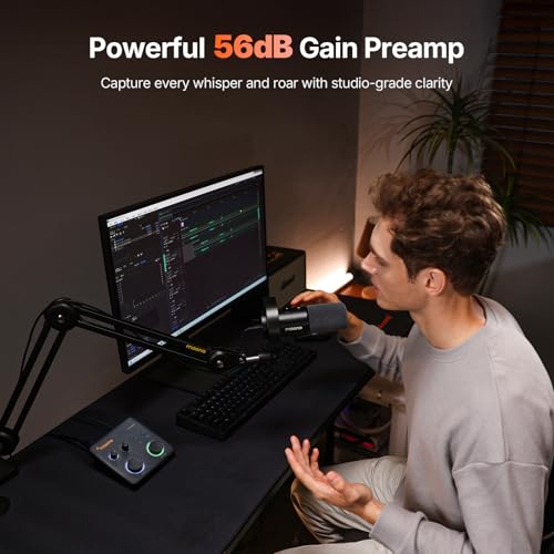 Image of MAONO USB Audio Interface for PC: Interface with XLR Microphone 24-bit /192kHz Routing Software LOOPBACK ASIO Driver for Recording Music, Home-Studio, Guitar, Podcast, Streaming, DAW(PS22+PD100)