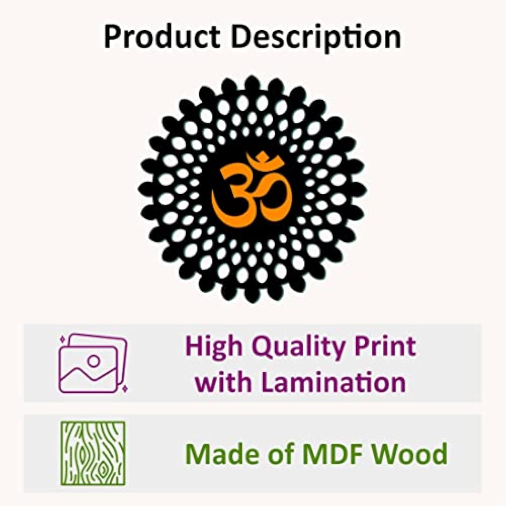 Wooden Om Wall Decor in Black, 14 Inches
