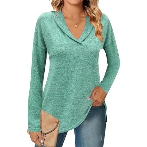 Famulily Women's Long Sleeve Shawl Neck Sweatshirt Cover