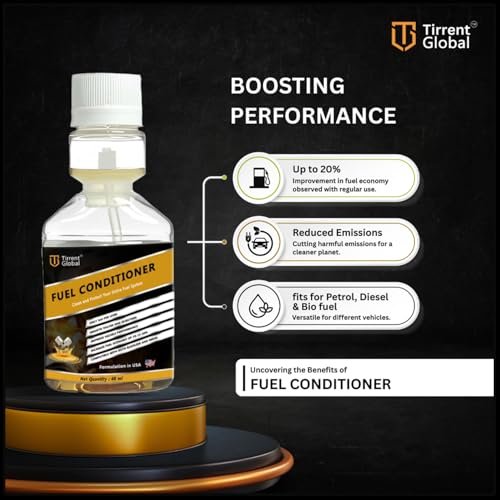 Image of Tirrent Fuel Conditioner | Fuel Additive for Bikes, Scooters and Cars | Fuel Injector Cleaner | Mileage Booster Compatible for Petrol, Diesel and Bio Fuels (40 ml)