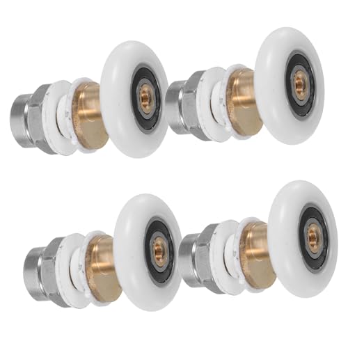 HOLIDYOYO 4個 シャワードア用滑車 浴室ガラス引き戸ローラー 入り 耐久性と滑らかな動きを実現 設計でドアの固定を強化 モダンでエレガント