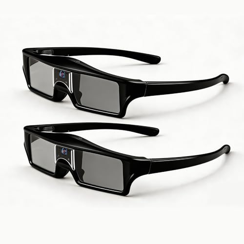 Image of DLP Link 3D Glasses, Rechargeable Active Shutter Eyewear Compatible with AWOL Vision LTV-3000 Pro and LTV-3500 Pro, Aetherion Pro and Max & Other DLP-Link 3D projectors (2 Packs)