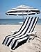 COTTON CRAFT Pool Lounge Chair Cover - 2 Pack - Chaise Spa Beach Chair Towel Cover - Cabana Stripe - Soft 100% Ringspun Terry Cotton - Oversized 32 inch Wide x 82 inch Long with 7 inch Pocket – Black