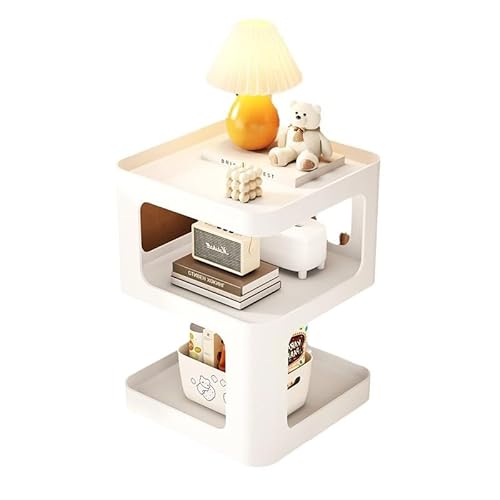Anfiodas サイドテーブル ナイトテーブル ベッドサイドテーブル 小型 多機能 可愛 室内 収納 おしゃれなサイドテーブル プレゼント リビング 寝室 ベッド横 ソファ横 ベッド周り収納 組立簡単 40* 40*55cm