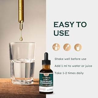 ORGANIHERBENCE Black Walnut & Wormwood Extract Drops, Herbal Liquid Tincture, 59 mL