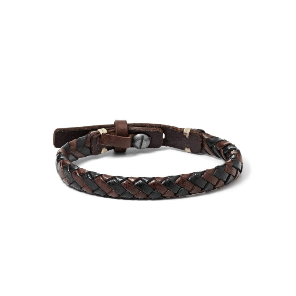 Fossil Men Leather or stainless steel adjustable closure bracelet