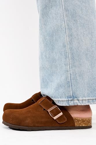 Image of Project Cloud 100% Genuine Leather Footbed Clogs for Women - Memory Foam Arch Support Slippers for Women - Trendy Slip-ons Women's Mules & Clogs Sandals