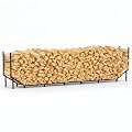 CADUKE 8.2ft Firewood Rack Outdoor & Indoor, Heavy Duty Metal Log Holder Storage Stand, 1/2 Cord Wood Rack Stacker with 1000lbs Capacity, Fire Wood Racks with16 Support Legs, for Patio Deck, Black