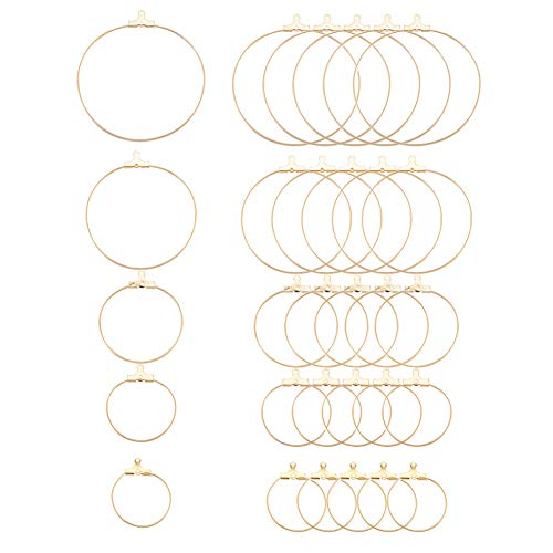 UR URLIFEHALL Lot de 30 boucles d'oreilles créoles rondes en acier inoxydable 304 pour la fabrication de bijoux thumbnail