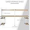 Amazon.com: HOMCOM 94.5in Industrial Double Computer Desk with Hutch ...