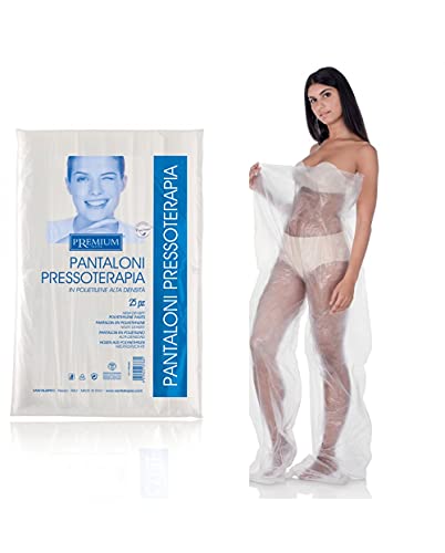 Pantalones de presoterapia de polietileno – 25 piezas, transparente, 25 Unità (Confezione da 1)