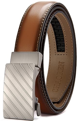 Image of CHAOREN Mens Dress Belt - Mens Ratchet Belt Leather for Dress Pant - Micro Adjustable Belts Fit Everywhere