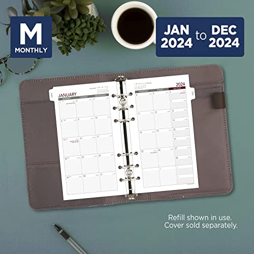 At-A-Glance 2024 Monthly Planner Refill, 3-3/4" X 6-3/4", Portable Size, Loose-Leaf (063-685Y) #TOP1