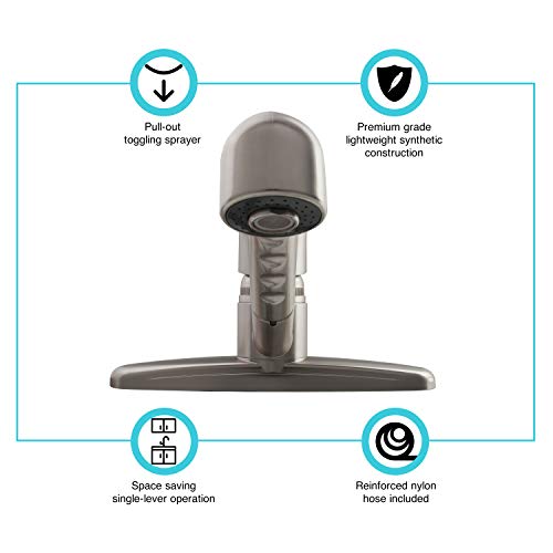 Dura Faucet Df-Pk100-Sn Rv Non-Metallic Pull-Out Kitchen Sink Faucet - Single Handle (Brushed Satin Nickel) #TOP2