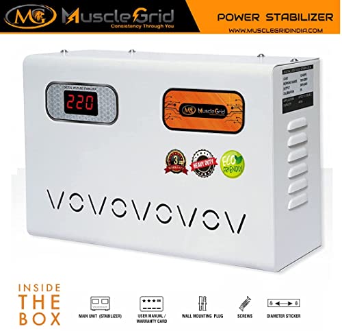 Image of MuscleGrid 4KVA (115V-280V) Heavy Duty Electricity Bill Reducer Mainline Voltage Stabilizer and Guard for 1.5 TON Split and Window AC