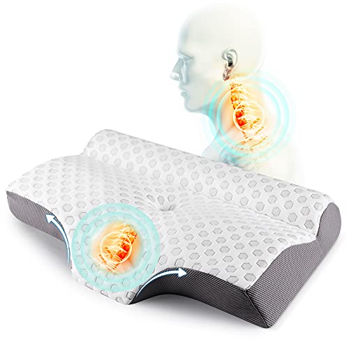 IKSTAR Cervical Pillow for Sleeping, 2 in 1 Memory Foam Neck Supp