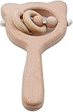 Material: Madera Bebé Estilo Montessori bebé de Madera Natural bebé sonajero Anillo de Pasta de Dientes Lindo Juguete Hecho a Mano Cuentas S hábil y Atractivo