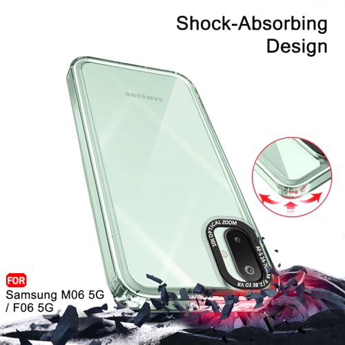 Image of TheGiftKart Hybrid Shockproof Back Cover Case for Samsung Galaxy M06 5G / F06 5G | Stylish Camera Border | Electroplated Buttons | Crystal Clear Hard Back Cover Case (TPU & PC, Transparent Bumper)