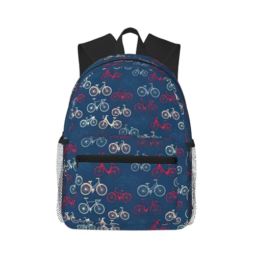 Sac à dos ordinateur 15,7 pouces EdWal noir imprimé vélo parfait pour l'université