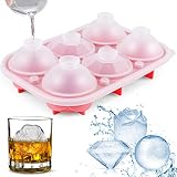 Ice Cube Tray, Mikiwon 2.2 inch Silicone Large Ice Ball Maker,Ice Rose Maker,Ice Diamond Maker With