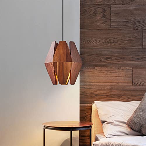 Pendant lampe en bois d'art vintage style japonais table à manger créative