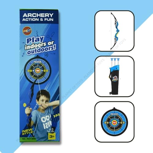Image of Heavy Duty Bow Arrow Set for Kids Age 5-12 Years Outdoor Target Game Archery