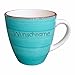 Doriantrade Frühstücksservice 3-tlg. Tasse Teller Müslischale Keramik Türkis personalisierbar mit Wunschname Name Geschirr mit Namen personalisiert