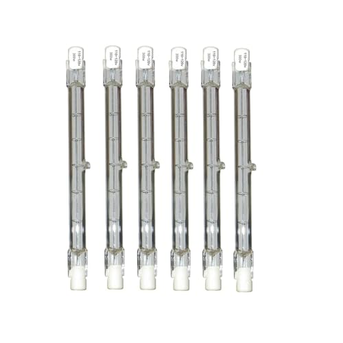 QIROGKC R7S 118mm Halogen Bulbs 6PACK – 100W-500W 110V/230V T3 J-Type Warm White 2900K for Landscape, Floodlights & Commercial Lighting 118MM-400W 110V