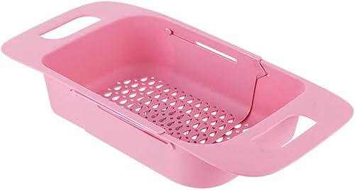Cabilock Colador extensible sobre el fregadero, cesta de drenaje de frutas y verduras, estante extensible para secar platos, cesta de lavado