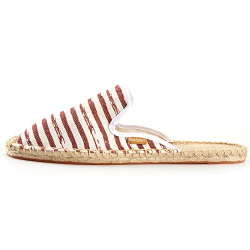 Alexis Leroy Men's Closed Toe Classic Stripe Flat Espadrille Mules2