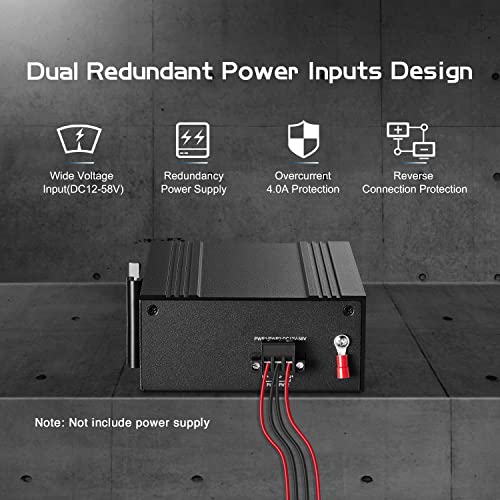 Image of Binardat 10 Port Gigabit L2+ Managed Industrial DIN-Rail Switch, 8 Gigabit Ethernet Ports, 2 Gigabit SFP, Vlan|Route|Ring|ACL|Qos Web /Console Managed