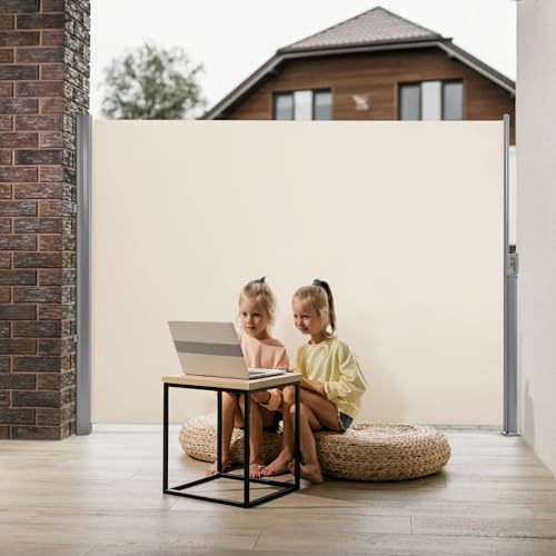 Mcombo 138''X 78'' Patio Retractable Side Awning, Fully Assembled Waterproof Sunshade Privacy Screen For Garden thumb #1