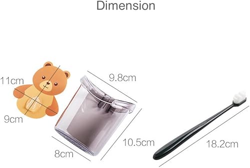 Miniatura 4 de Portacepillos de dientes Kawaii Bear para montar en la pared para niños, adolescentes, niñas, baño, dormitorio, adhesivo sin rastro, soporte para