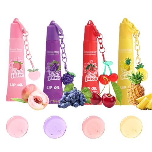 Sitovely Lot de 4 baumes à lèvres hydratants - Repulpant - Goût fruité - Baume à lèvres transparent - Hydrating Lip Oil - Gloss à lèvres nourrissant - Repairing...