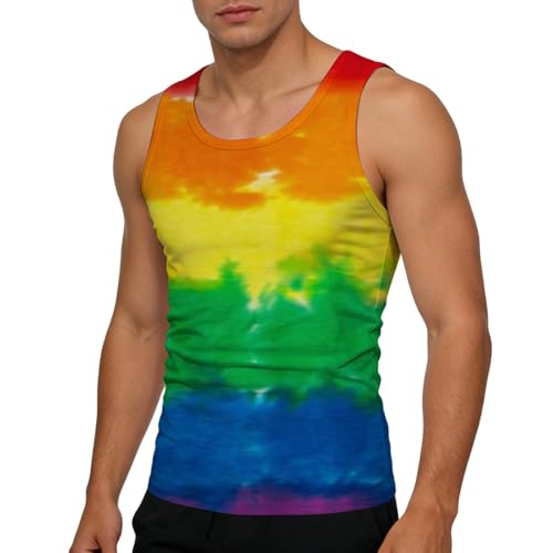 Débardeur homme drapeau arc-en-ciel t-shirt sport LGBT de CSD