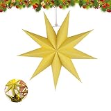 Estrellas de origami 3D de diseño único: diámetro abierto: 30 cm, las estrellas de 9 puntas se pueden colgar en árboles, paredes, puertas, ventanas y otros lugares para convertirse en una decoración única para festivales.