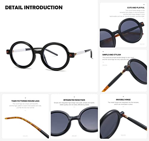 Image of HYLLE Retro Flip-Up Round Goggles Seampunk Sunglasses for Men Women 90s Style