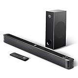 【Sonido Personalizado】La barra de sonido le ofrece más opciones para mejorar su experiencia disfrutado de audio para películas, música, deportes, programas de entrevistas y juegos. Equipado con 4 modos de ecualización: Bass / Treble / Voz / General