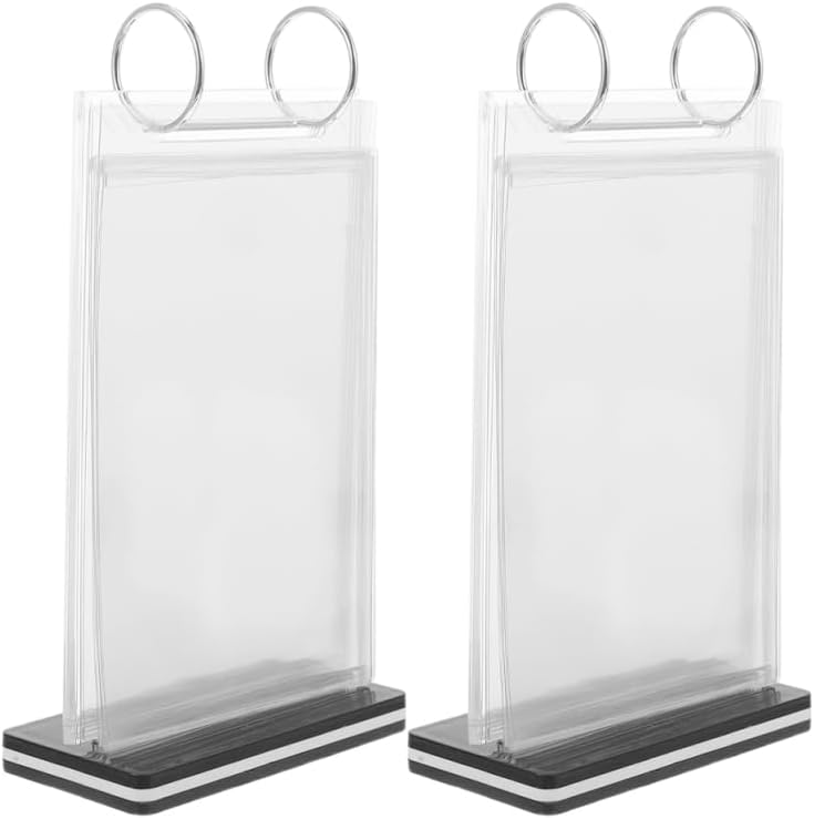 2Pcs Menu Holder Flip Display Stand Desktop Tabletop Sign Holder for Restaurant Bar Cafe Multi-Page Menu Presentation