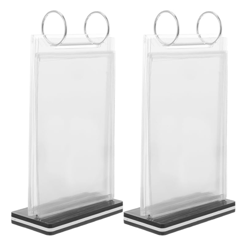 CAXUSD 2Pcs Menu Holder Flip Display Stand Desktop Tabletop Sign Holder for Restaurant Bar Cafe Multi-Page Menu Presentation