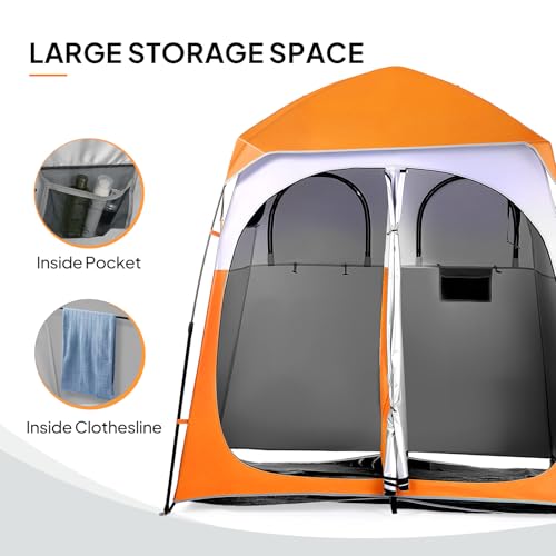 VINGLI tienda de ducha instantánea para 2 personas, 7.5 pies, con bolsa de transporte, privacidad para cambiarse, ideal para camping y uso portátil miniatura 6