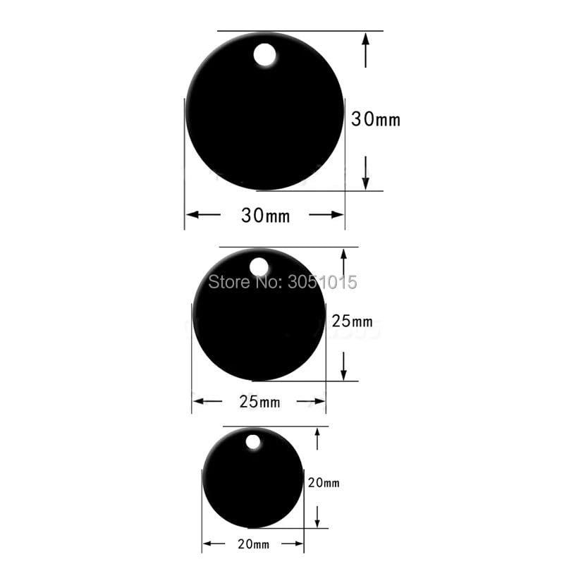 Wholesale Lot de 100 étiquettes d'identification personnalisées pour animaux de compagnie en aluminium Plaque d'identification pour animal domestique gravable Étiquettes rondes vierges Étiquettes de